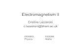 Cristina Lazzeroni c.lazzeroni@bham.acepweb2.ph.bham.ac.uk/user/lazzeroni/EM2_2017/Lecture1_EM2.pdf · Electromagnetism by Grant and Phillips Basic Electromagnetism by E R Dobb Electromagnetic