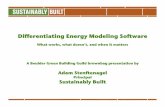 Differentiating Energy Modeling Software - Sustainably … · Differentiating Energy Modeling Software! What works, what doesn’t, and when it matters! ... • Beats the heck out
