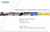 Algal Biofuel Techno-Economic Analysis · NREL is a national laboratory of the U ... economic analysis and user models for algal biofuels ... • This task directly supports the Biomass