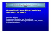 Generalized Linear Mixed Modeling and PROC GLIMMIX · Objectives First ~80 minutes: 1. Be able to formulate a generalized linear mixed model for longitudinal data involving a categorical