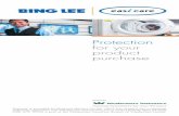 Protection for your product purchase - Bing Lee · Protection . for your product . purchase. ... For computers/notebooks and printers, ... You must maintain the loan product in good