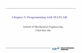 Chapter 3: Programming with MATLAB - CAUisdl.cau.ac.kr/education.data/numerical.analysis/matlab2.pdf · Chapter 3: Programming with MATLAB ... School of Mechanical Engineering Chapter