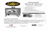 Answer Wood Stove - lopistoves.com · 2 Introduction © Travis Industries 100-01166 4040907 Introduction We welcome you as a new owner of a Lopi Answer wood-burning stove. In purchasing