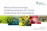Marine Biotechnology · Marine biotechnology and grand challenges Viewed as a way to address global grand challenges: Pursuing human health and well-being Sustainable supply of high