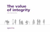The value of integrity - Spectris/media/Files/S/Spectris/documents/signpost-docs/... · » to create a performance-driven culture across all of our operating companies and become