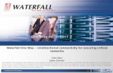Waterfall One Way Unidirectional connectivity for securing ... · WF-SME for OSISoft PI/GE i Historian and more Historian Serve rMaster Internet Online replication of tens of thousands