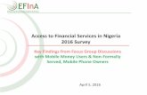 Access to Financial Services in Nigeria 2016 Surveyefina.org.ng/assets/A2F/2016/Pre-Survey-Focus-Group-Discussions.pdf · Access to Financial Services in Nigeria 2016 Survey April