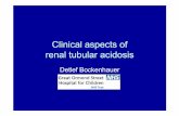 Clinical aspects of renal tubular acidosis aspects of renal tubular... · Renal tubular acidosis • Acid-base homoeostasis is maintained by the kidney • Excretion of acid should