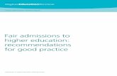 Fair admissions to higher education: recommendations …dera.ioe.ac.uk/5284/1/finalreport.pdf · 3 Admissions to Higher Education Fair Admissions to Higher Education: Recommendations