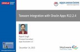 Taxware Integration with Oracle Apps R12.2 · Taxware Integration with Oracle Apps R12.2.4 ... CRM, Analytics, EPM, Cloud, Middleware, Application Development, ... Oracle EBS Salesforce.com