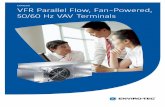 VFR Parallel Flow, Fan-Powered, VAV Terminals 50/60Hz ... · ... 50 Hz PSC Motor . . . . . . . . . . . . . . . .14 Sound Power Data, ... Hot Water Coil Data ... winding, permanent