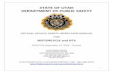 STATE OF UTAH DEPARTMENT OF PUBLIC SAFETY · 1 . state of utah . department of public safety . official vehicle safety inspection manual . for . motorcycle and atv . effective september