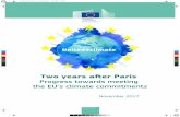 Progress towards meeting the EU's climate commitments · Climate Action Two years aﬅer Paris Progress towards meeting the EU's climate commitments November 2017 ©European Union