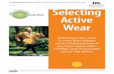 Fcs2-849: Selecting Active Wear - College of Agriculture ... · Selecting active wear is more than fashion sense. ... Shoes and Socks ... For women, a sports bra is an