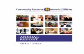 ANNUAL REPORT - Community Resource Networkcrn.org.au/wp-content/uploads/2015/09/CRN-Annual-Report-2012-13.pdf · Member: Abbas Raza Alvi (commenced December 2012) CRN STAFF 2012-2013