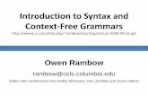 Introduction to Syntax and Context Free Grammarskathy/NLP/ClassSlides/Class5-Syntax09/lecture... · Introduction to Syntax and ... What is Syntax? • Study of structure of language