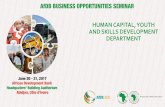 HUMAN CAPITAL, YOUTH AND SKILLS DEVELOPMENT DEPARTMENT - AfDB BOS... · HUMAN CAPITAL, YOUTH AND SKILLS DEVELOPMENT ... Youth and Skills Development Department ... • Catalyze and