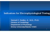Indications for Electrophysiological Testing · Indications for Electrophysiological Testing Samuel C. Dudley, Jr., M.D., Ph.D. ... Clinical Cardiac Electrophysiology 2nd – AV node