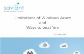 Limitations of Windows Azure and - Saviant Consulting ... … · Background •Built several large-scale B2B products on Azure •15-20k businesses hosted on each application •Each