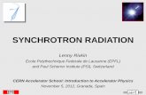SYNCHROTRON RADIATION - CERN · Synchrotron Radiation Basics, Lenny Rivkin, EPFL & PSI, CAS Granada, Spain, November 2012 Useful books and references A. Hofmann, The …