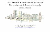 Advanced Placement Biology - Forsyth County Schools / … · This handbook is a collection of important handouts that have been compiled ... with how to write AP Biology essays. ...