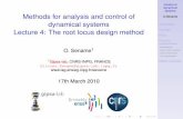 Methods for analysis and control of dynamical systems ...o.sename/docs/AUTO_E7... · Case of PID controllers Lead compensation Lag compensation Matlab examples Methods for analysis