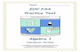 EOC FSA Practice Test - ISB Charter School · Page 3 Algebra 1 EOC FSA Mathematics Reference Sheet Customary Conversions 1 foot = 12 inches 1 yard = 3 feet 1 mile = 5,280 feet 1 mile