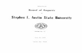Board of Regent- - Stephen F. Austin State … of Regent-of Stephen F. Austin State University VOLUME NO. 41 July 29, 1978 Huxley Bay, Texas INDEX Minutes of the Meeting Stephen F.