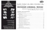 RUSSIAN CHORAL MUSIC - Musica Russica · been making beautiful Russian choral music accessible to non- ... ANV2Cn- slav satb (div) $19 .95. Memorial Service ... Mary of Egypt (Stihira
