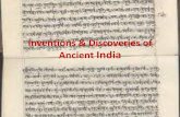Inventions & Discoveries of Ancient India · •Aryabhatta formulated the rules for finding the area of a triangle, which shows the origin of Trigonometry. 0 ... bows and silambam