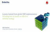 Lessons learned from global ERP implementation Including ... · Lessons learned from global ERP implementation Including how to launch an effective mobility strategy Niall O’Sullivan