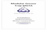 Modular Grease Trap MGTA - halgan.com.au · Postal: PO Box 255 Collaroy NSW 2097 Freecall 1800 626 753 Phone: 02 9939 8030 Fax: 02 9939 8027 ... AS/NZS 3500. 4.1.6 Garbage Disposal