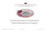 Automated External Defibrillator (AED) Management Program · Chapman University AED Program Page 1 of 20 February 10, 2016 Automated External Defibrillator (AED) Management Program