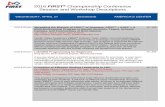 FIRST Championship Conference Session and Workshop ... · 2016 FIRST® Championship Conference Session and Workshop Descriptions ... 2016 FIRST® Championship Conference Session and