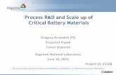 Process R&D and Scale up of Critical Battery Materials · Process R&D and Scale up of Critical Battery Materials . Gregory Krumdick ... – Boulder Ionics ... Electrochemistry Boulder