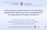 Does journal endorsement of reporting guidelines influence ... · Does journal endorsement of reporting guidelines influence the completeness of reporting of health research? Larissa