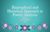 Biographical and Historical Approach in Poetry Analysis · examining poem in relation to what is known about the poet’s life ... William Blake’s The Chimney Sweeper ... In every