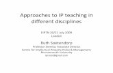 Approaches to IP teaching in different disciplines - … · Approaches to IP teaching in different disciplines EIPTN 20/21 July 2009 ...  ... Microsoft PowerPoint - EIPTN …