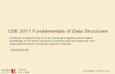 CSE 2011 Fundamentals of Data Structures - York … · Last Updated: January 5, 2012 CSE 2011 Prof. J. Elder CSE 2011 Fundamentals of Data Structures Introduction Computer programming