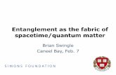 Entanglement as the fabric of spacetime/quantum matterqpt.physics.harvard.edu/simons/Swingle.pdf · Entanglement as the fabric of spacetime/quantum matter Brian Swingle Caneel Bay,