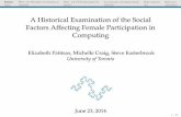 A Historical Examination of the Social Factors Affecting ...patitsas/iticse_2014_women.pdf · INTRO. HIST. OF WOMEN IN SCIENCE HIST. OF CS ENROLMENTS ACADEMIC GENERATIONS DISCUSSION