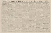 The Glengarry News - Glengarry County Archives · The Glengarry News ... den Company. review Widely known throughout Glen- ... The pallbearers were Norman Cam-| j^j.gg,y attended