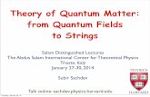 Theory of Quantum Matter: from Quantum Fields to …qpt.physics.harvard.edu/talks/salam14_3.pdf · Theory of Quantum Matter: from Quantum Fields to Strings HARVARD Salam Distinguished