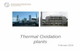 Thermal Oxidation plants - Termomeccanica · Thermal Oxidation of gaseous waste ... recovery through production of overheated water ... Chloride, IPA, Acetone, n-Heptane)