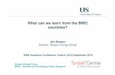 What can we learn from the BRIC countries?€¦ · What can we learn from the BRIC countries? Sussex Energy Group SPRU - Science and Technology Policy Research Jim Watson Director,