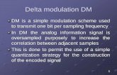 Delta modulation DM - An-Najah Videos modulation_6_0.pdf · Delta modulation DM DM is a simple modulation scheme used ... Slope overload distortion 12. Slope overload distortion 13