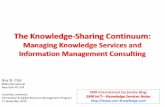 The Knowledge-Sharing Continuum€¦ · SMR Int’l –Knowledge Services Notes: . Developing Knowledge Strategy: Managing the Change Define the Change Find a Sponsor