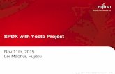 SPDX with Yocto Project - Fujitsu · SPDX with Yocto Project Copyright 2015 FUJITSU COMPUTER TECHNOLOGIES LIMITED . whoami Working for Fujitsu from 2011 3 years experience in Yocto