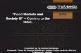 “Food Markets and Society III” – Coming to the Table. · “Food Markets and Society III” – Coming to the Table. Presented by Dr Jessica Hutchings. Research Team: Dr Jessica