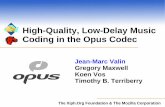 High-Quality, Low-Delay Music Coding in the Opus … · High-Quality, Low-Delay Music Coding in the Opus Codec ... – Completely automatic ... //people.xiph.org/~xiphmont/demo/opus/demo3.shtml